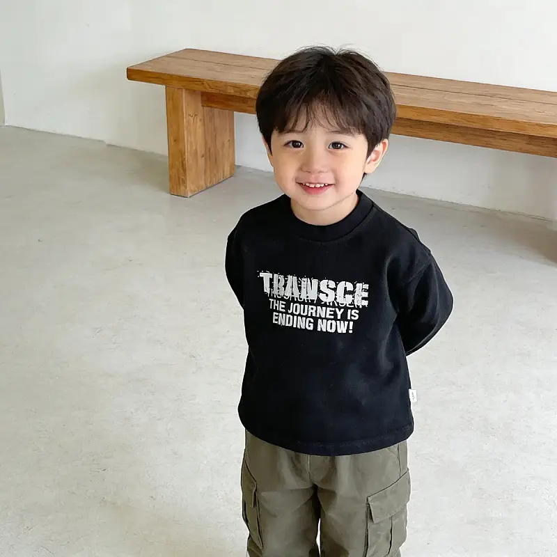 Kids Korean Style Long Sleeve T-Shirt Set Cotton 2025 — feature 1