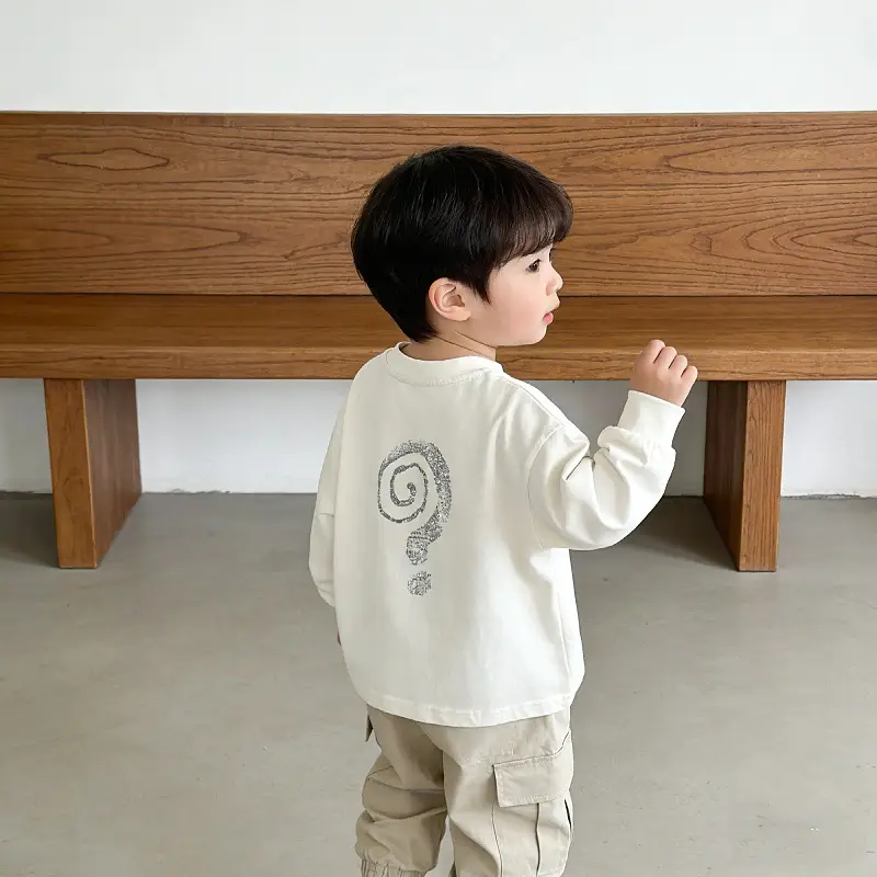 Kids Korean Style Long Sleeve T-Shirt Set Cotton 2025 — feature 2