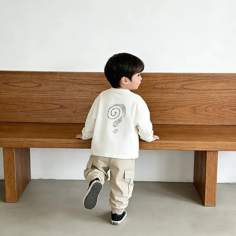 Kids Korean Style Long Sleeve T-Shirt Set Cotton 2025 — feature 3