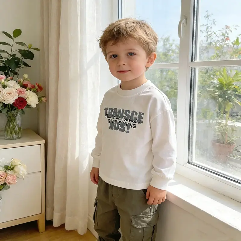 Kids Korean Style Long Sleeve T-Shirt Set Cotton 2025 — feature 5