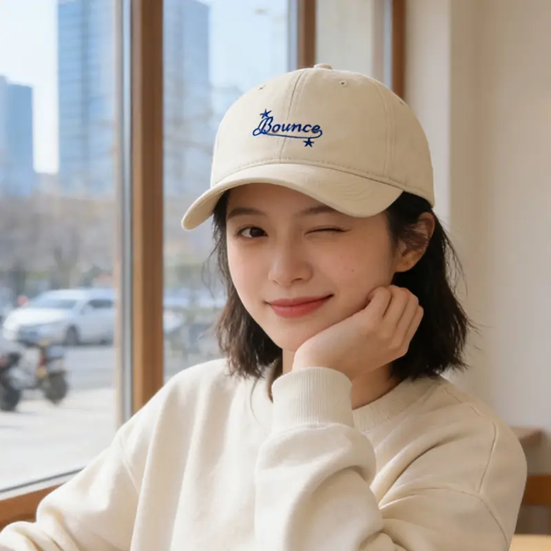 Women's Beige Letter Embroidered Baseball Cap - Image 2