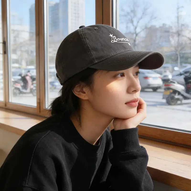 Women's Beige Letter Embroidered Baseball Cap - Image 6