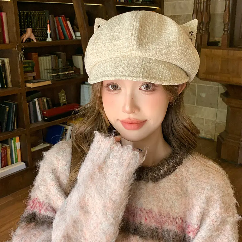 Women Duckbill Beret Warm Artist Hat Winter Autumn — feature 3