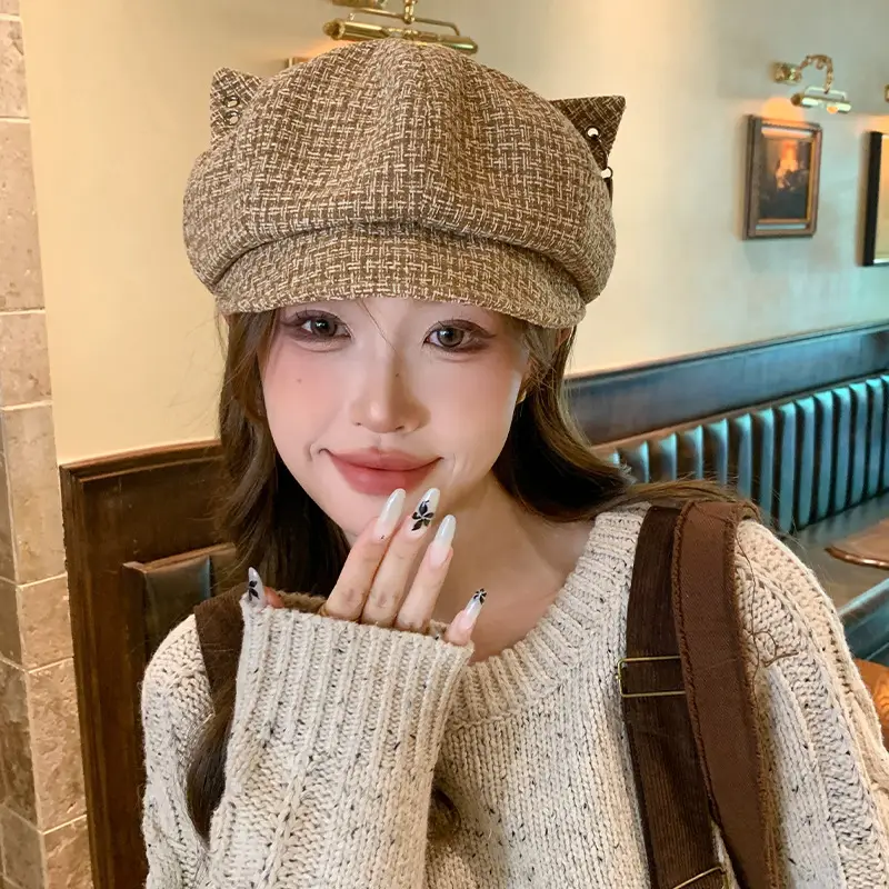 Women Duckbill Beret Warm Artist Hat Winter Autumn — feature 6