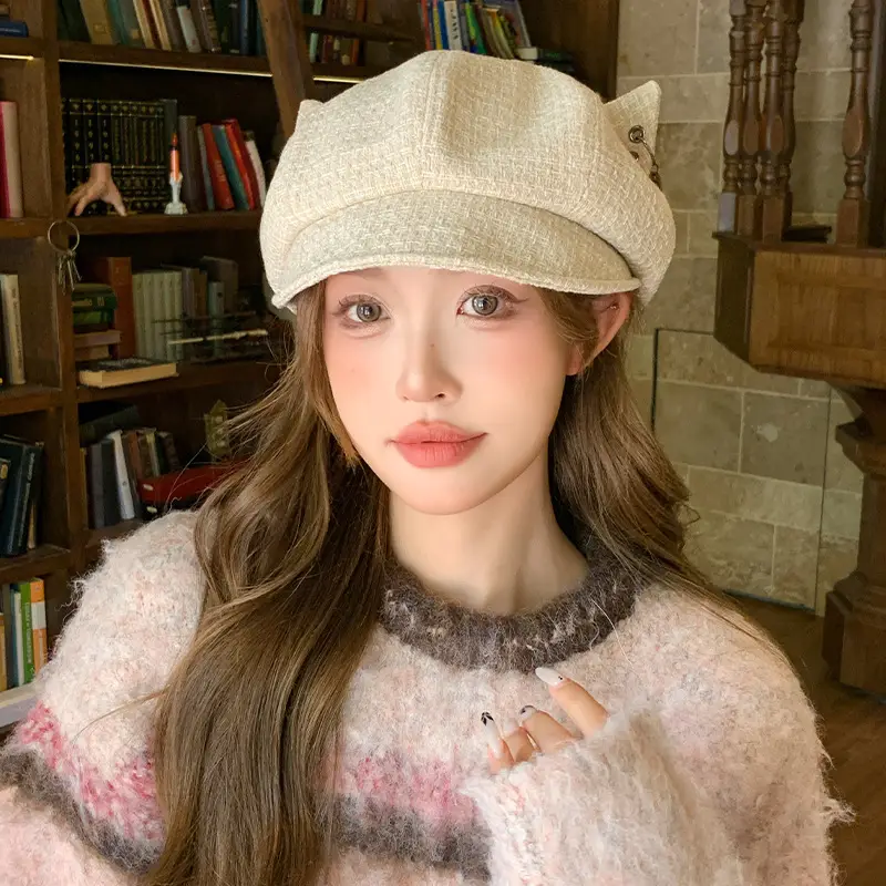 Women Duckbill Beret Warm Artist Hat Winter Autumn — feature 7