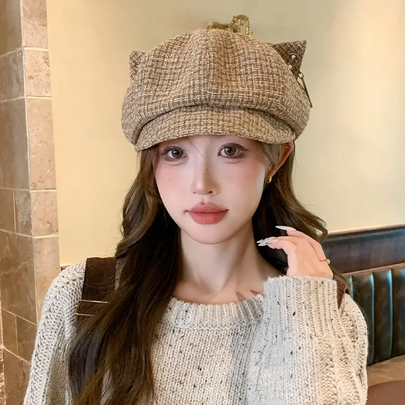 Women Duckbill Beret Warm Artist Hat Winter Autumn - Image 2
