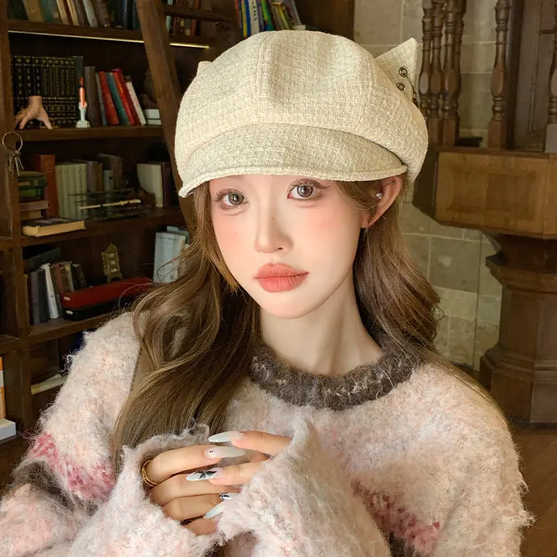 Women Duckbill Beret Warm Artist Hat Winter Autumn - Image 3