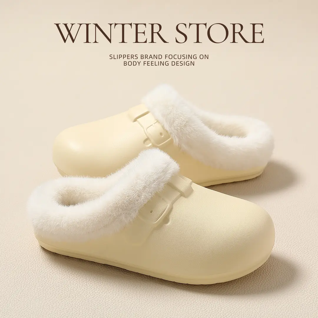 Waterproof Birkenstock Cotton Slippers for Women, Autumn and Winter Outdoor Wear, Soft-Soled Non-Slip Home Indoor Plush Warm Cotton Slippers for Men Wholesale - Image 10