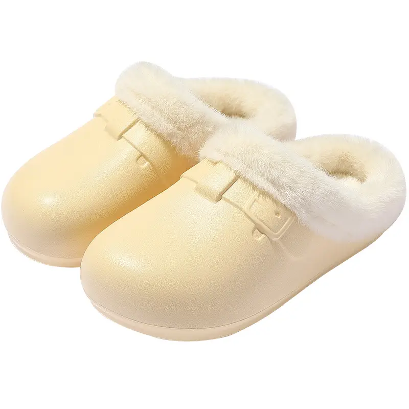 Waterproof Birkenstock Cotton Slippers for Women, Autumn and Winter Outdoor Wear, Soft-Soled Non-Slip Home Indoor Plush Warm Cotton Slippers for Men Wholesale - Image 14