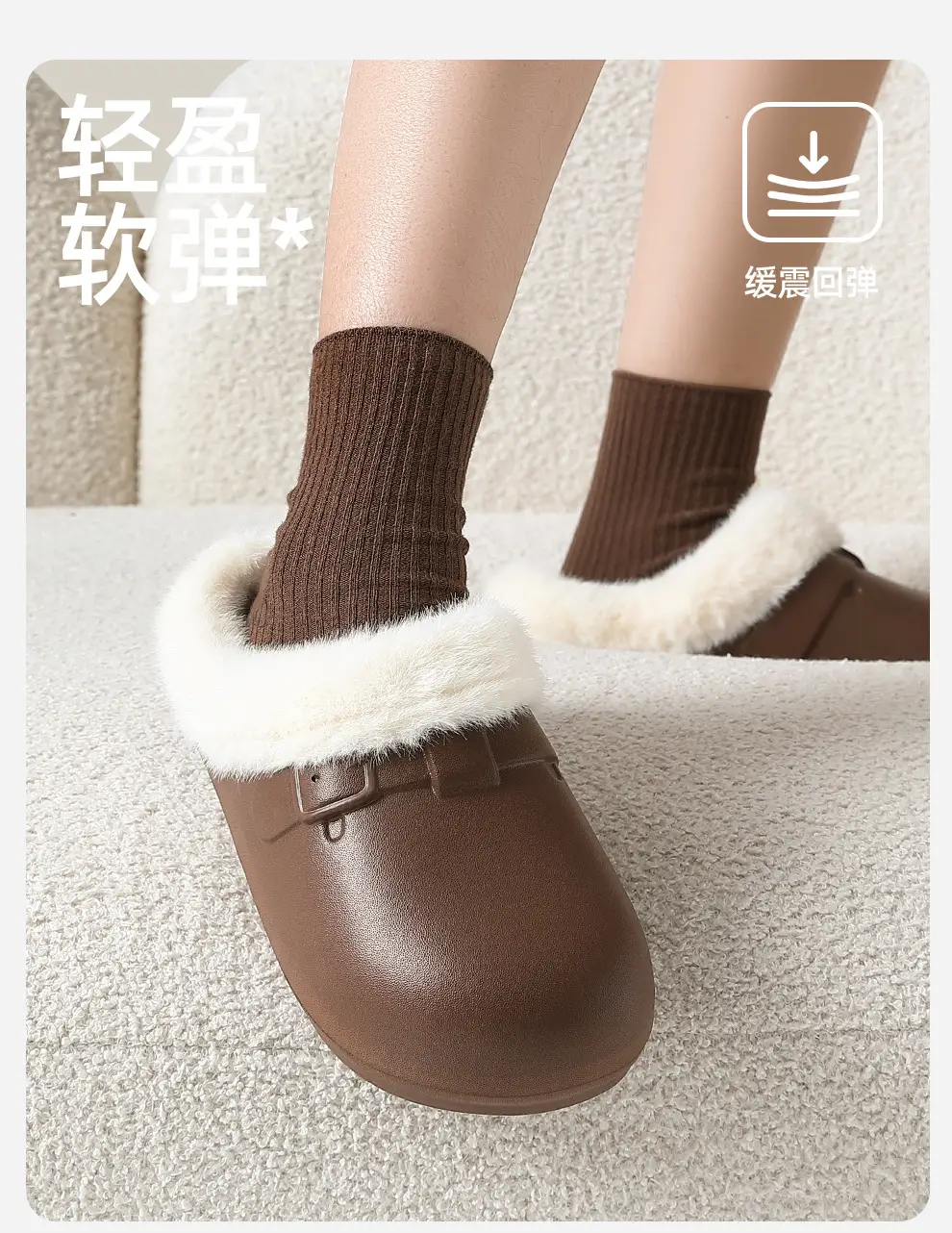 Waterproof Birkenstock Cotton Slippers for Women, Autumn and Winter Outdoor Wear, Soft-Soled Non-Slip Home Indoor Plush Warm Cotton Slippers for Men Wholesale — feature 7