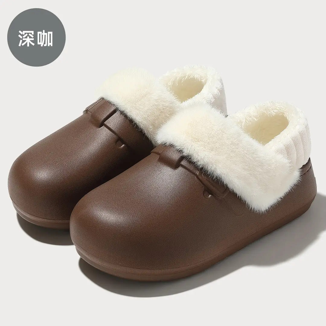 Waterproof Birkenstock Cotton Slippers for Women, Autumn and Winter Outdoor Wear, Soft-Soled Non-Slip Home Indoor Plush Warm Cotton Slippers for Men Wholesale - Image 9