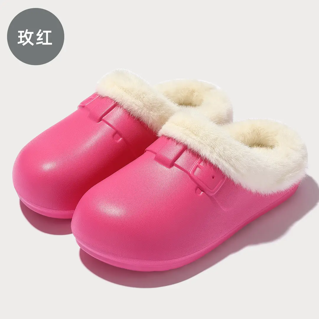 Waterproof Birkenstock Cotton Slippers for Women, Autumn and Winter Outdoor Wear, Soft-Soled Non-Slip Home Indoor Plush Warm Cotton Slippers for Men Wholesale - Image 3