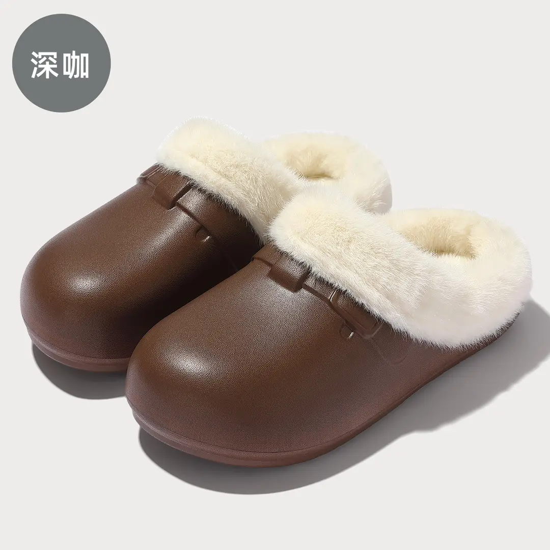 Waterproof Birkenstock Cotton Slippers for Women, Autumn and Winter Outdoor Wear, Soft-Soled Non-Slip Home Indoor Plush Warm Cotton Slippers for Men Wholesale - Image 5