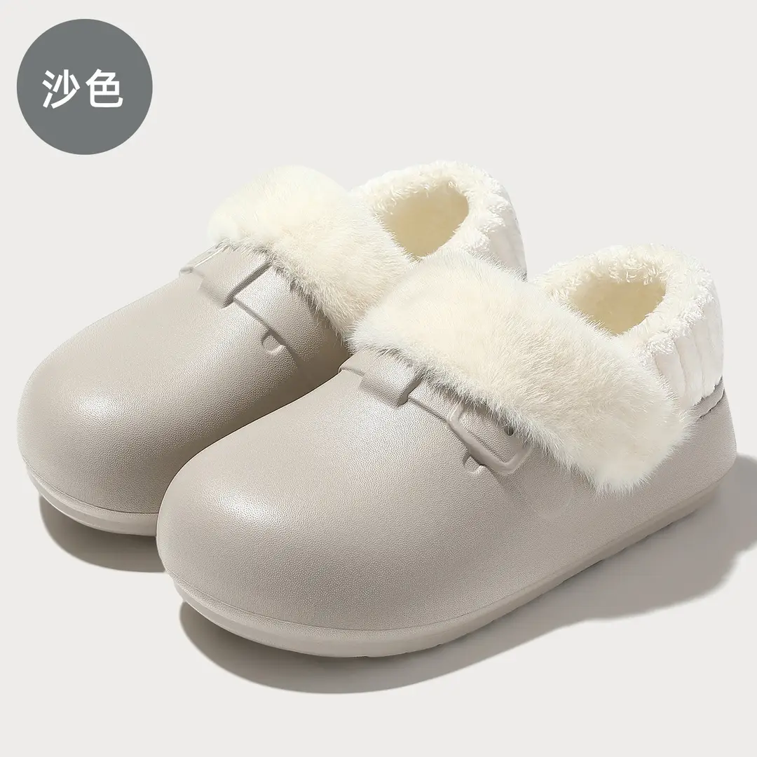 Waterproof Birkenstock Cotton Slippers for Women, Autumn and Winter Outdoor Wear, Soft-Soled Non-Slip Home Indoor Plush Warm Cotton Slippers for Men Wholesale - Image 6