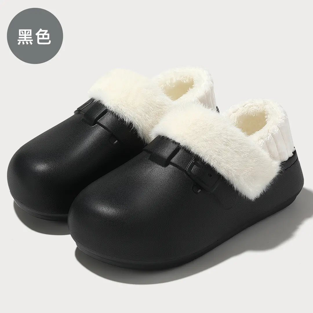 Waterproof Birkenstock Cotton Slippers for Women, Autumn and Winter Outdoor Wear, Soft-Soled Non-Slip Home Indoor Plush Warm Cotton Slippers for Men Wholesale - Image 8