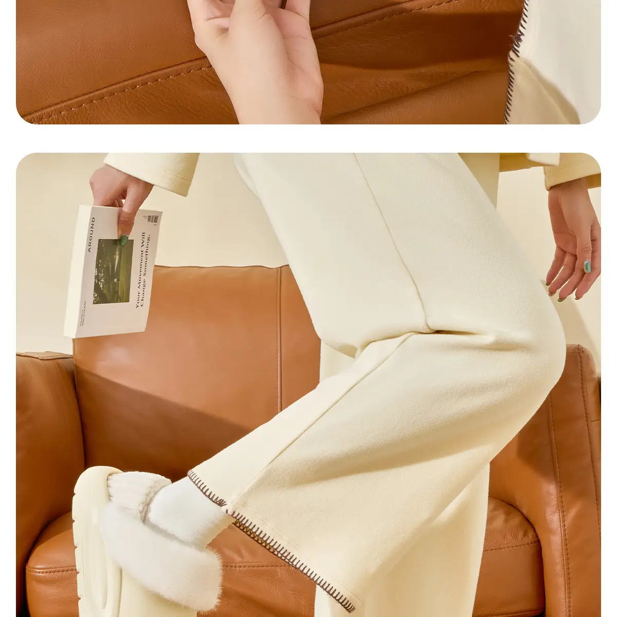 Women Winter Removable Fur Slippers Cream Non-Slip — feature 19