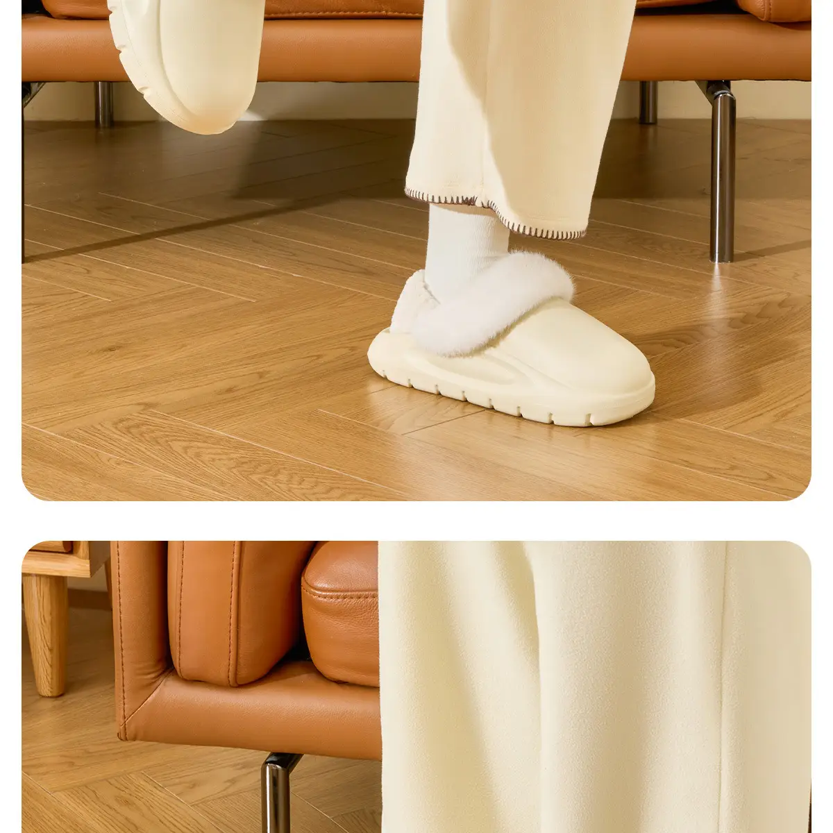Women Winter Removable Fur Slippers Cream Non-Slip — feature 20