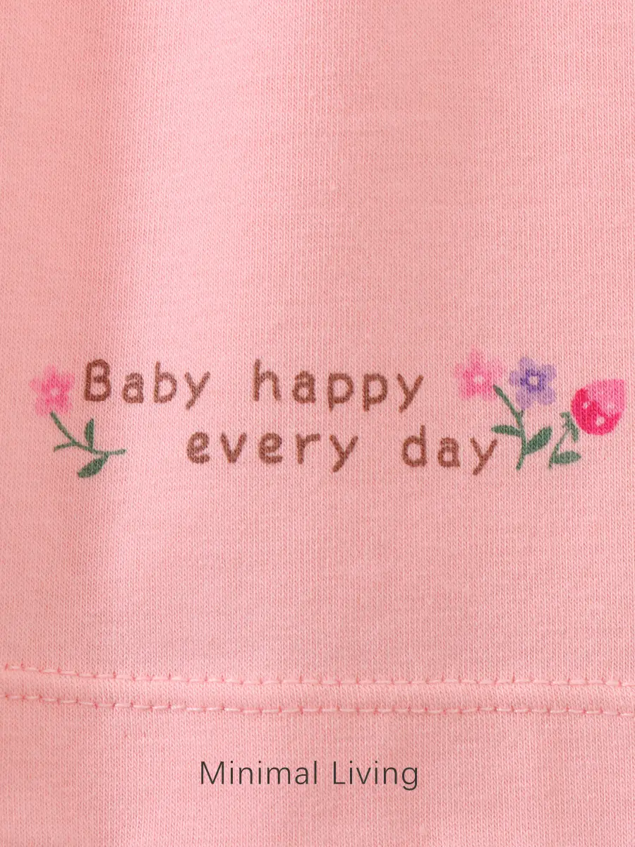Girls Pure Cotton Half Turtleneck Shirt Two-Piece Set