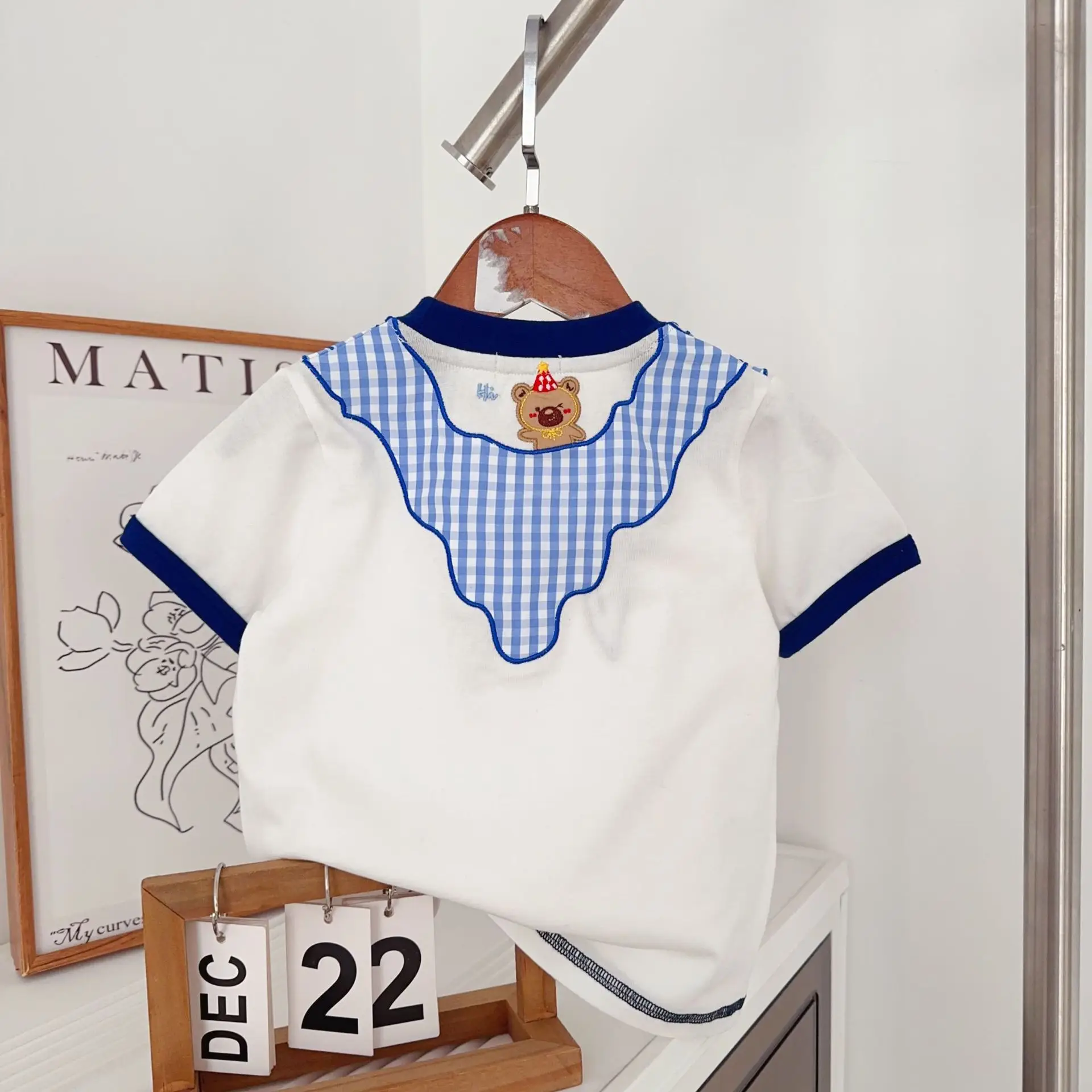 Boys' Cartoon Embroidered T-Shirt White Pink — feature 13