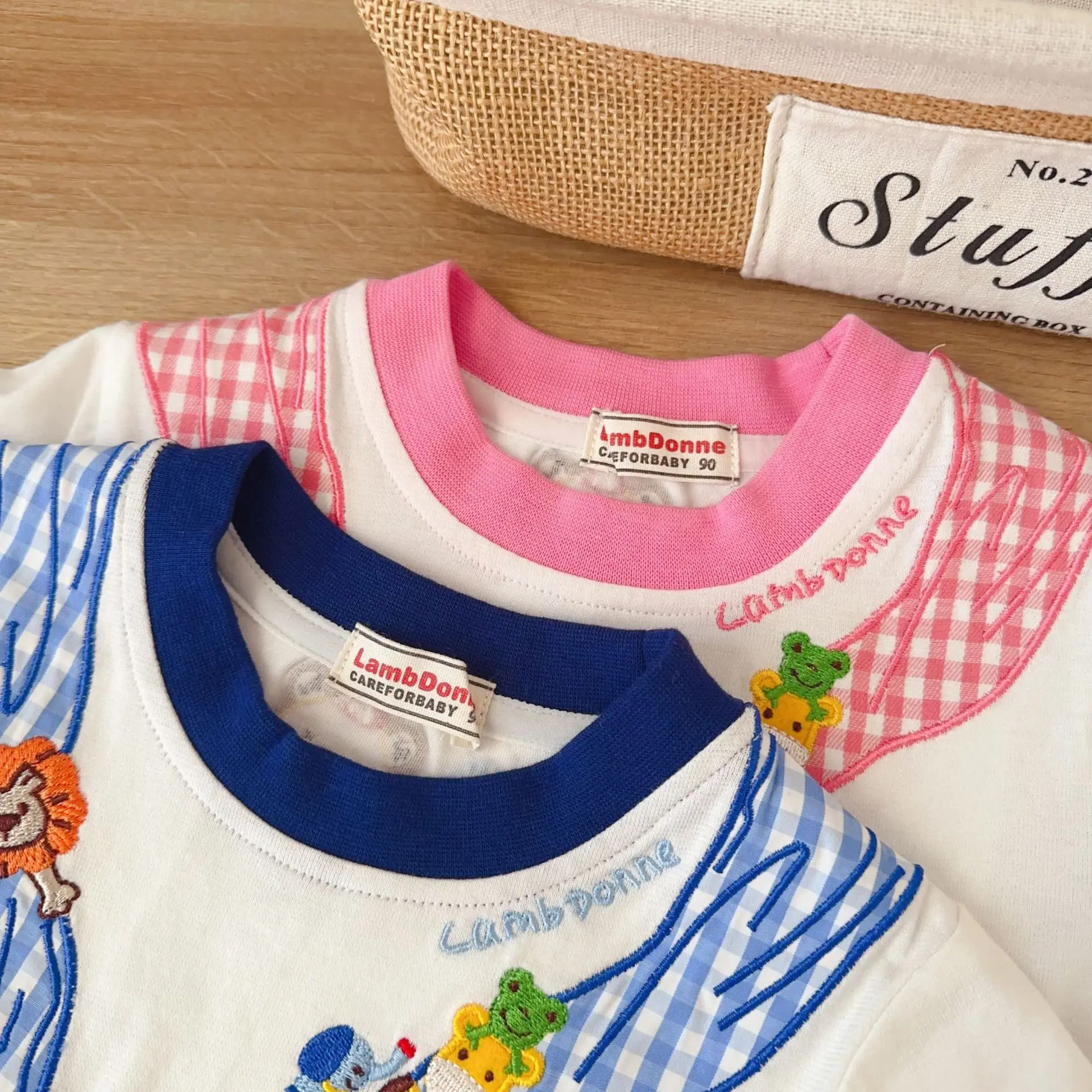 Boys' Cartoon Embroidered T-Shirt White Pink — feature 16