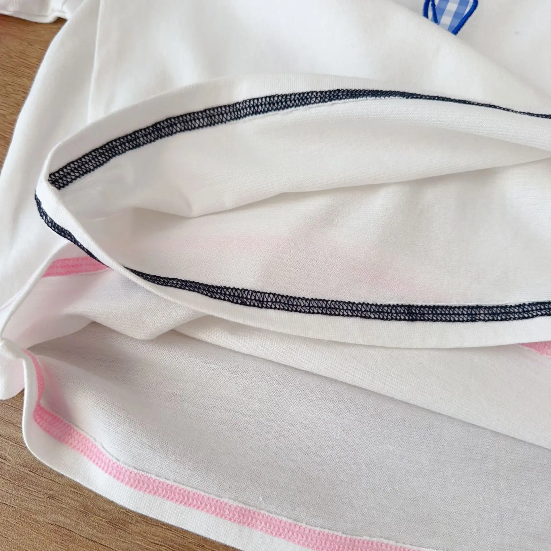 Boys' Cartoon Embroidered T-Shirt White Pink — feature 19