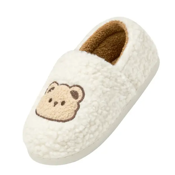 Women Winter Cotton Slippers with Bear Face Design - Image 13
