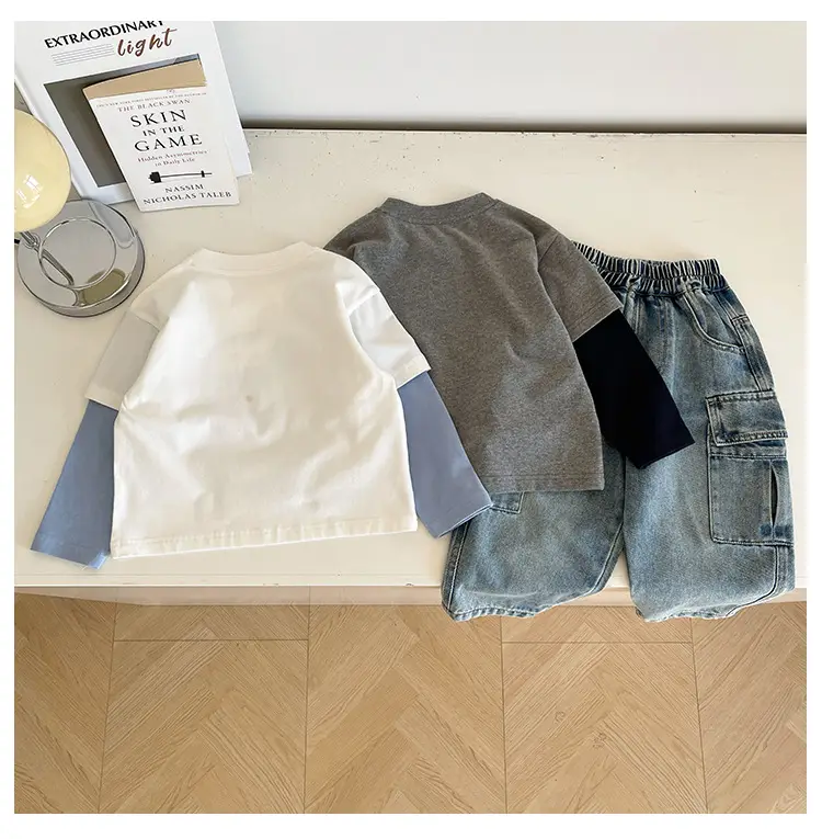 Cute Cat Print 2-Piece T-Shirt for Boys Winter — feature 19