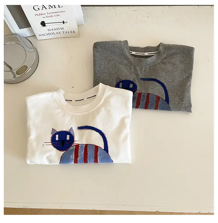 Cute Cat Print 2-Piece T-Shirt for Boys Winter — feature 21