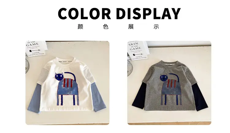 Cute Cat Print 2-Piece T-Shirt for Boys Winter — feature 6