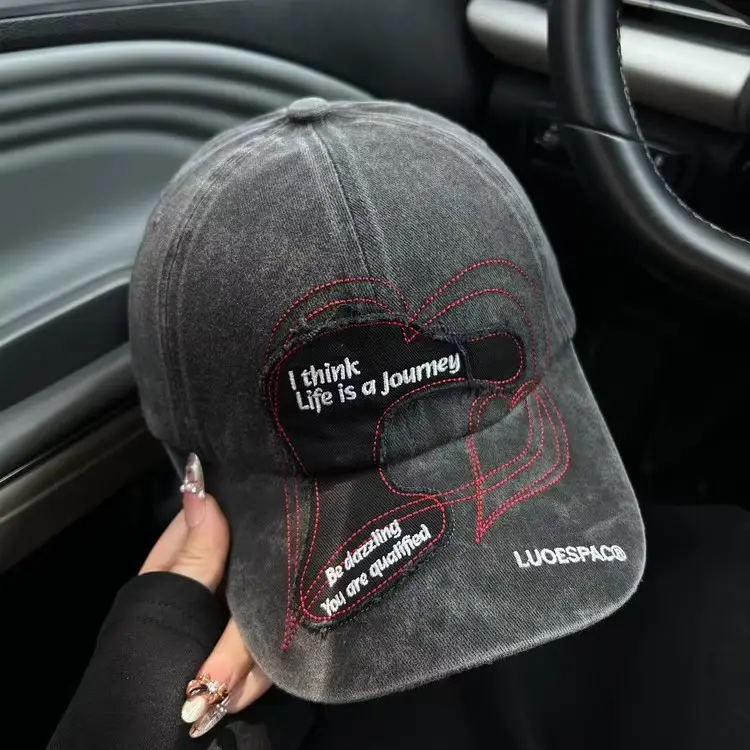 Women Duckbill Cap Black Graphic Spring Summer Sunshade - Image 7