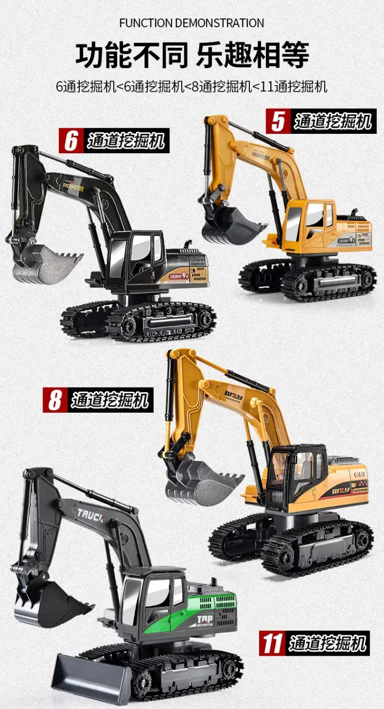 Cross-Border Children's Six-Way Alloy Remote Control Excavator Dump Bulldozer Dump Truck Simulation Engineering Vehicle Boy Toy Forklift — feature 2