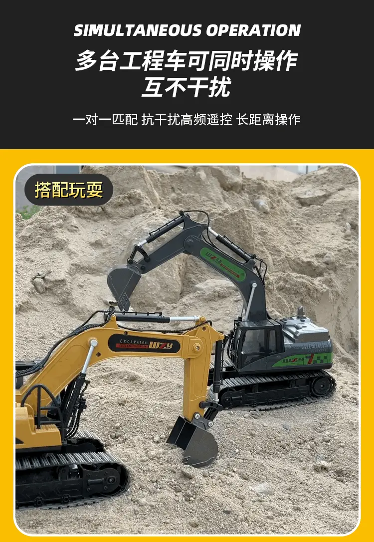 Cross-Border Children's Six-Way Alloy Remote Control Excavator Dump Bulldozer Dump Truck Simulation Engineering Vehicle Boy Toy Forklift — feature 6