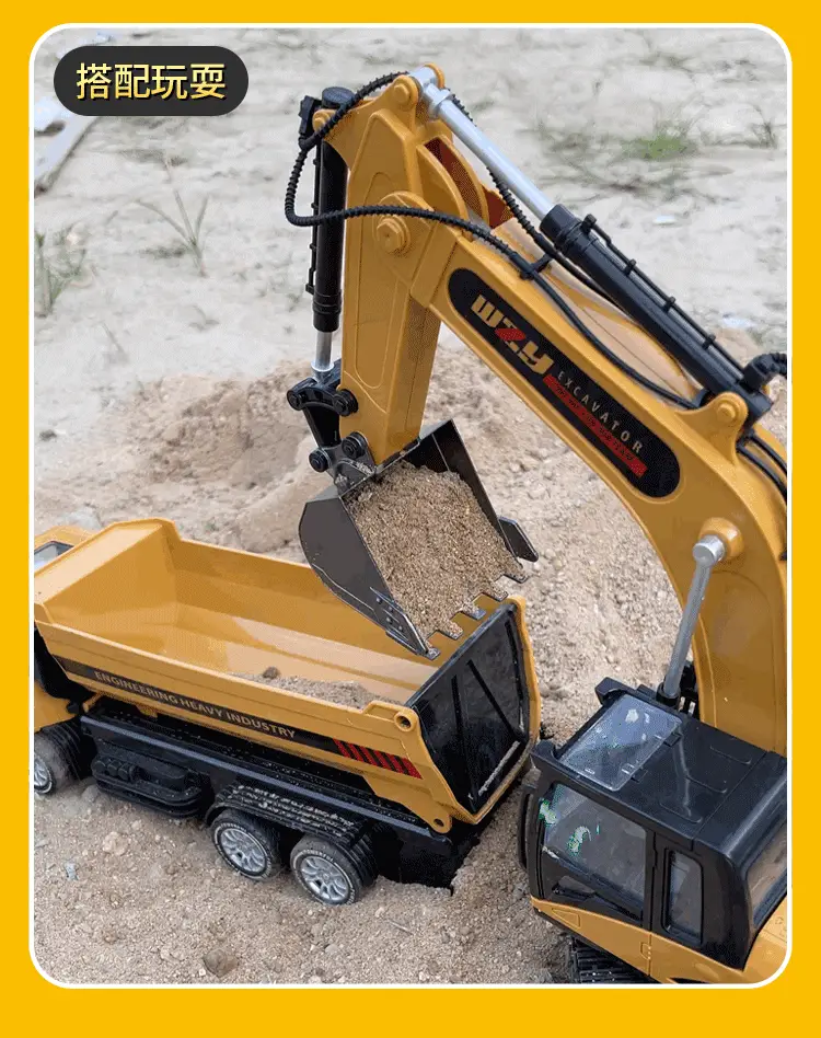 Cross-Border Children's Six-Way Alloy Remote Control Excavator Dump Bulldozer Dump Truck Simulation Engineering Vehicle Boy Toy Forklift — feature 7