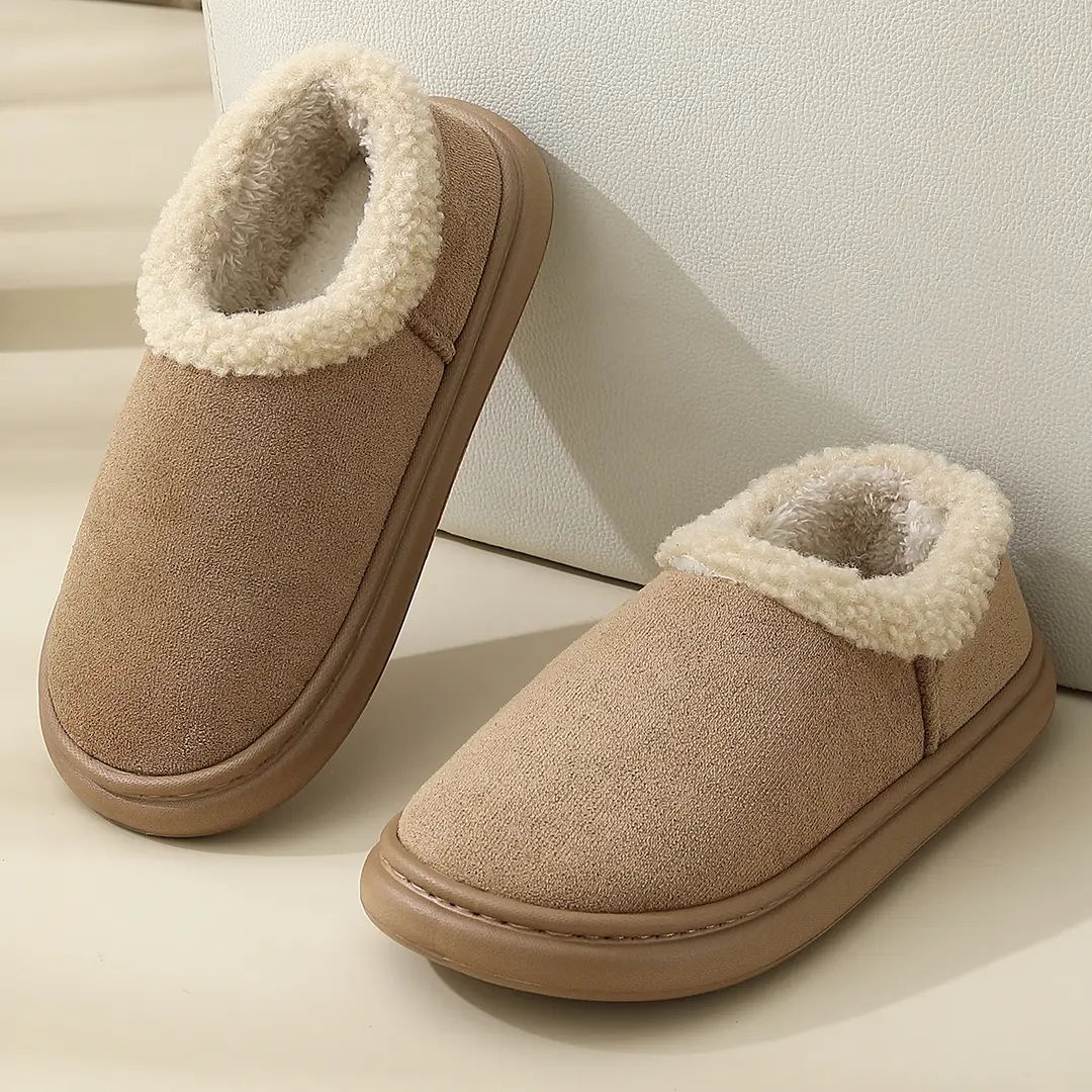 Women's Thick-Soled Cotton Slippers, Couple's Shoes, Indoor Closed-Back Warm Autumn and Winter New Non-Slip Cotton Shoes, 2025 Men's Birkenstock Shoes - Image 7