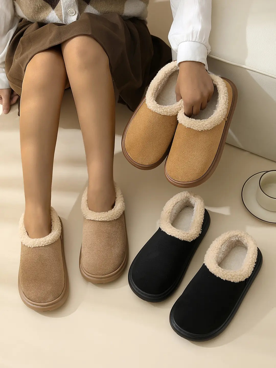 Women's Thick-Soled Cotton Slippers, Couple's Shoes, Indoor Closed-Back Warm Autumn and Winter New Non-Slip Cotton Shoes, 2025 Men's Birkenstock Shoes — feature 1