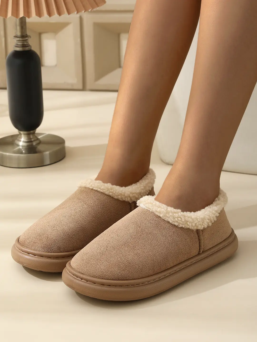 Women's Thick-Soled Cotton Slippers, Couple's Shoes, Indoor Closed-Back Warm Autumn and Winter New Non-Slip Cotton Shoes, 2025 Men's Birkenstock Shoes — feature 3