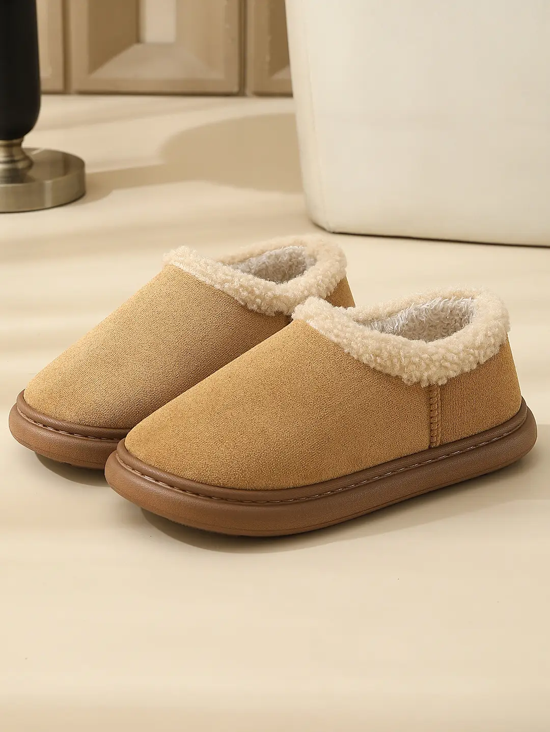 Women's Thick-Soled Cotton Slippers, Couple's Shoes, Indoor Closed-Back Warm Autumn and Winter New Non-Slip Cotton Shoes, 2025 Men's Birkenstock Shoes — feature 8