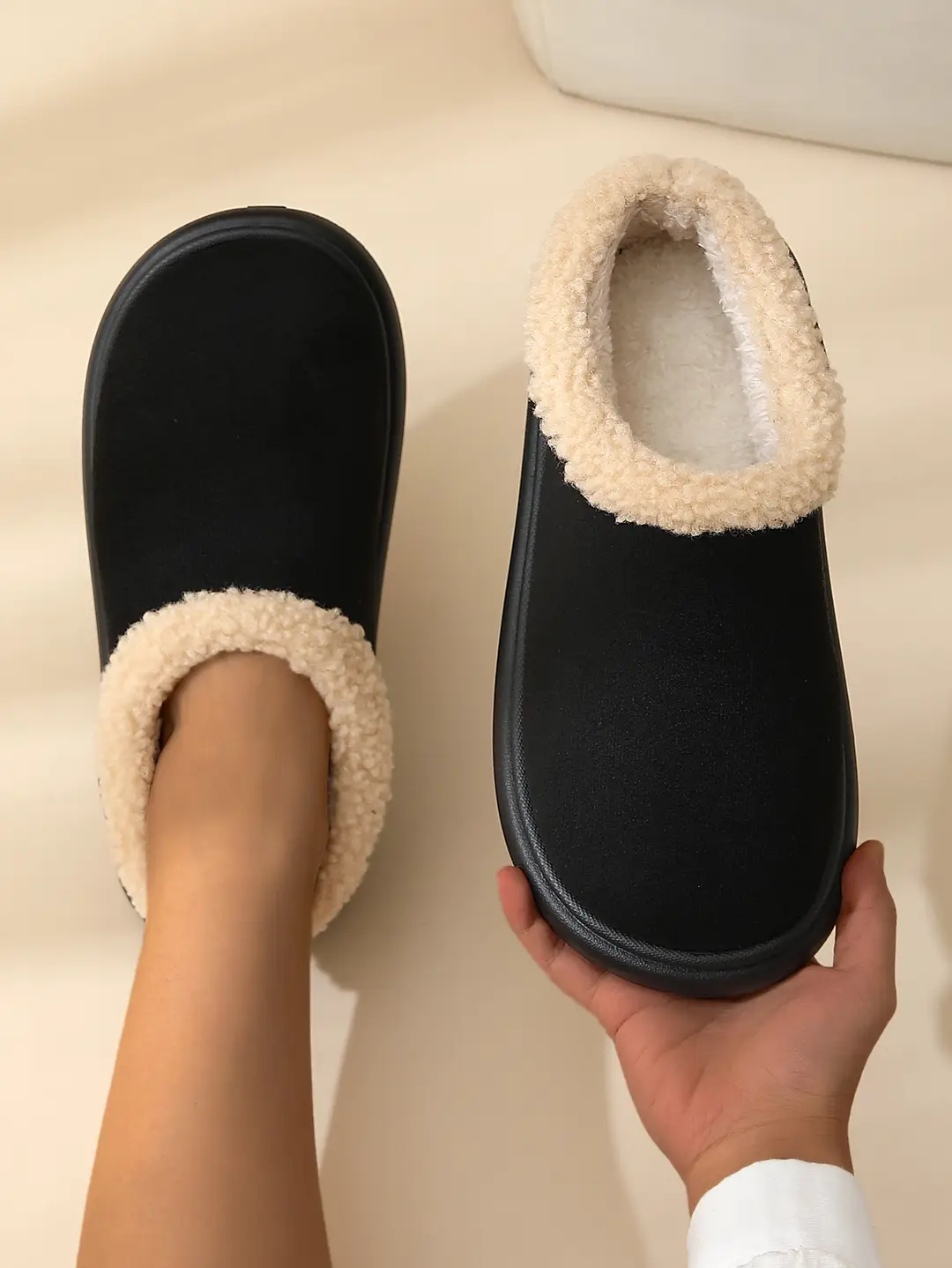 Women's Thick-Soled Cotton Slippers, Couple's Shoes, Indoor Closed-Back Warm Autumn and Winter New Non-Slip Cotton Shoes, 2025 Men's Birkenstock Shoes — feature 9
