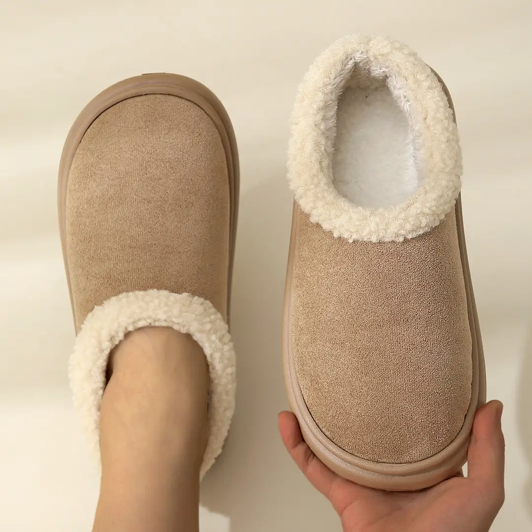 Women's Thick-Soled Cotton Slippers, Couple's Shoes, Indoor Closed-Back Warm Autumn and Winter New Non-Slip Cotton Shoes, 2025 Men's Birkenstock Shoes - Image 3