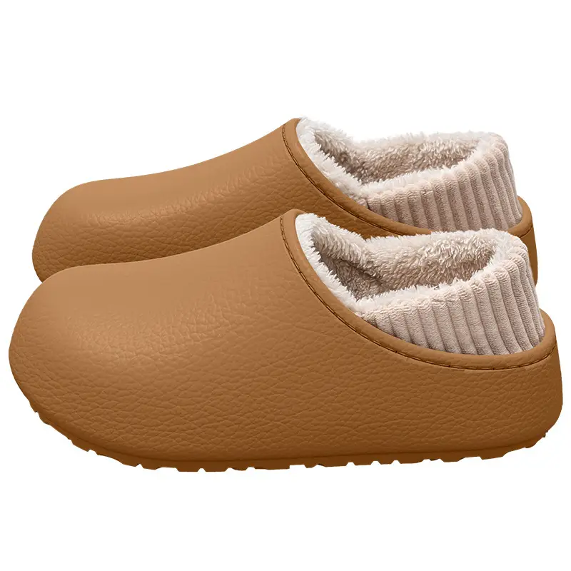 Waterproof Silent Cotton Slippers for Women 2025 Winter New Style Indoor and Outdoor Wear with Heel and Velvet Warm Cotton Shoes for Women - Image 15
