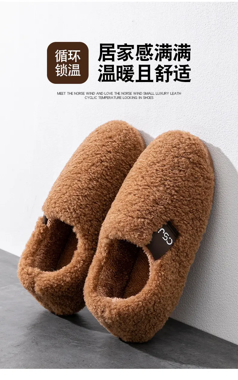 Cotton Slippers for Women Winter Bag Heel 2025 New Indoor Home Fleece-Lined Warm Anti-Slip Woolen Cotton Shoes for Women to Wear Outside — feature 7