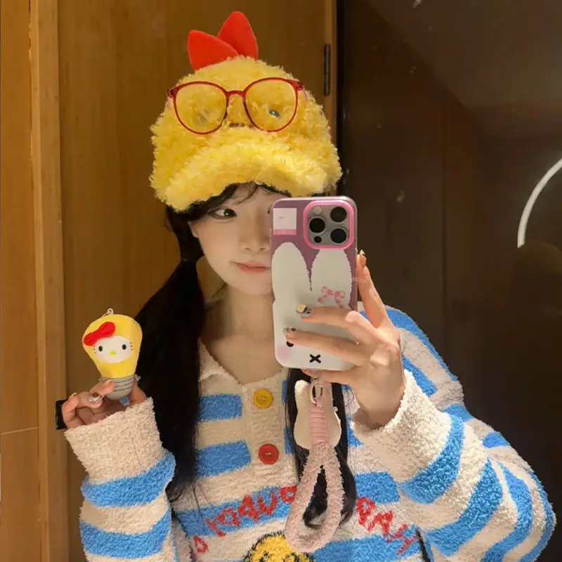 Japanese Style Fleece Duckbill Cap for Girls