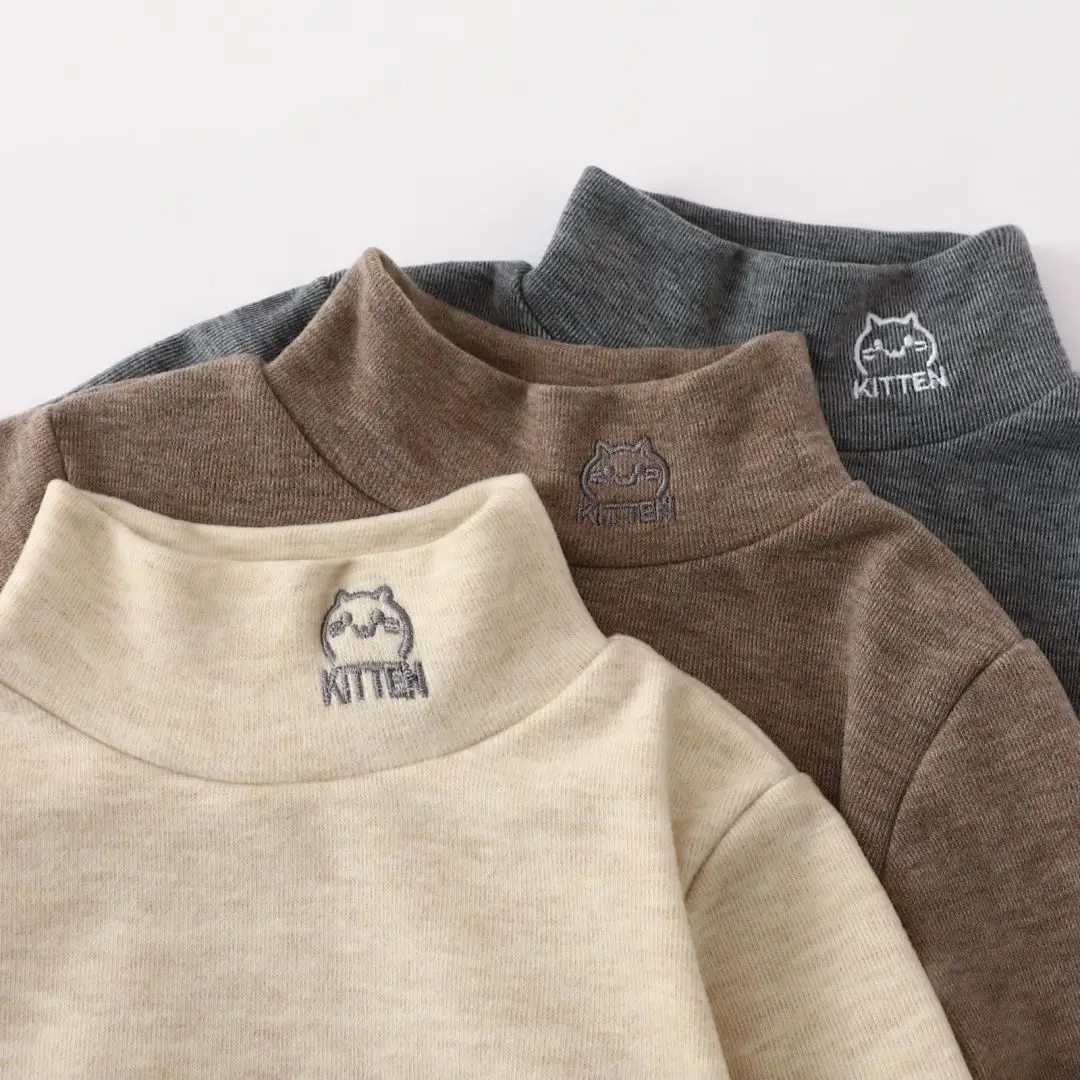 New Autumn Base Layer T-Shirt for Boys Girls Half Collar Warm Soft — feature 43