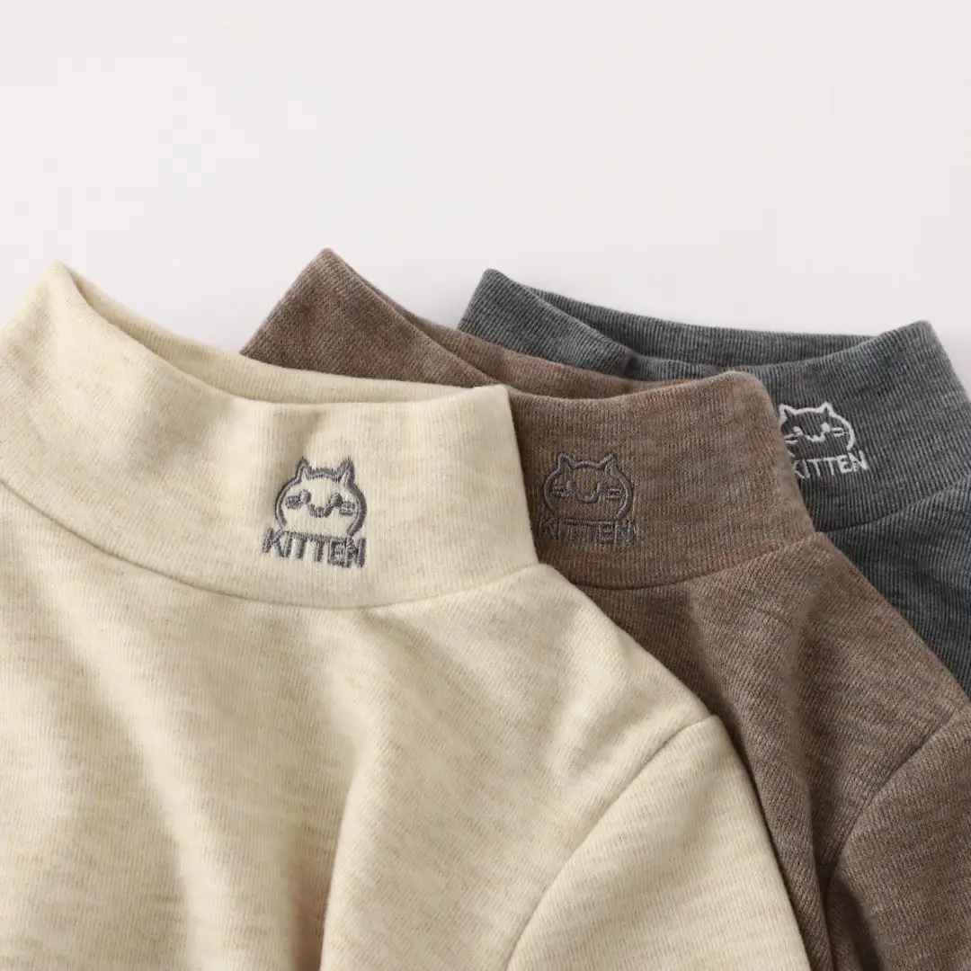 New Autumn Base Layer T-Shirt for Boys Girls Half Collar Warm Soft — feature 48