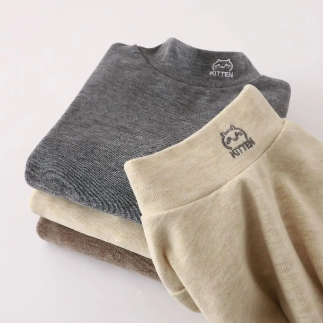 New Autumn Base Layer T-Shirt for Boys Girls Half Collar Warm Soft — feature 49
