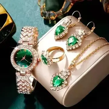Trendy European and American Ins Cross-Border Popular Women's Watch with Rhinestone Accessories, Hot-Selling Colorful Diamond Quartz Watch for Women, Exquisite Set — feature 13