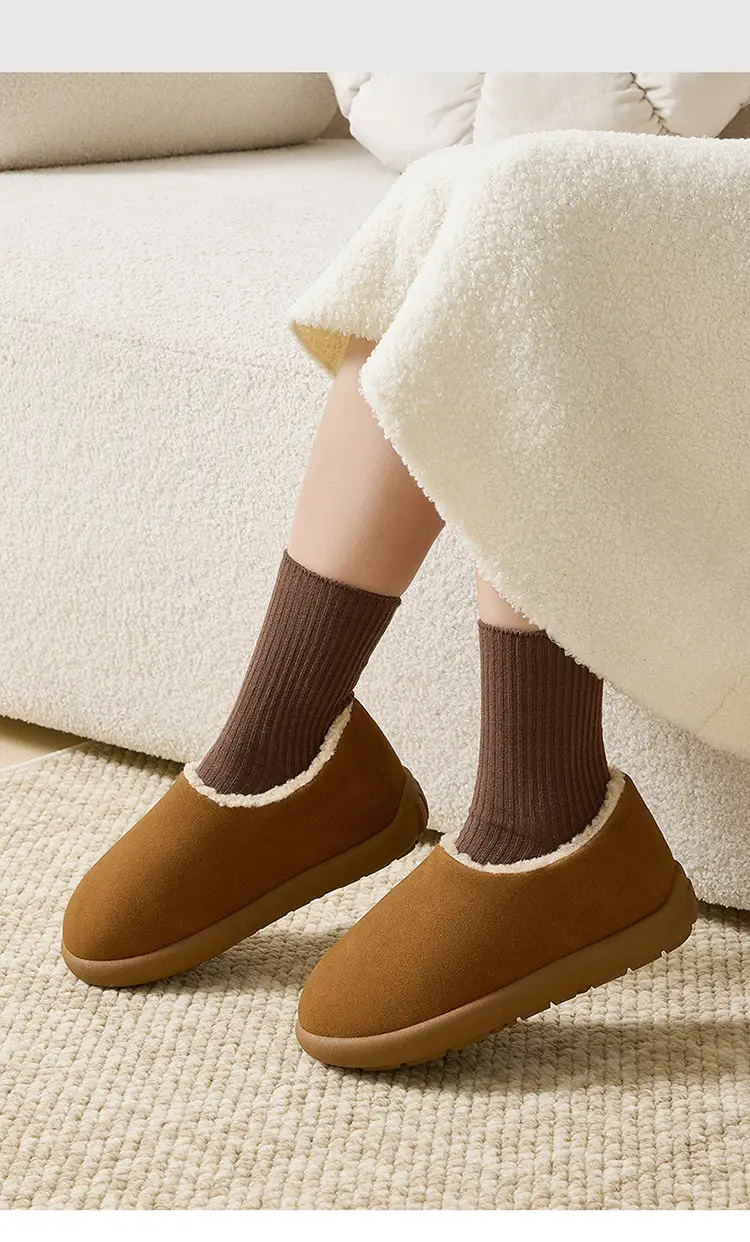 Fur-Lined 2025 New Snow Boots for Women, Autumn and Winter, Closed-Back Mules, Birkenstock-Style Shoes, Thickened and Warm for Home Use — feature 3