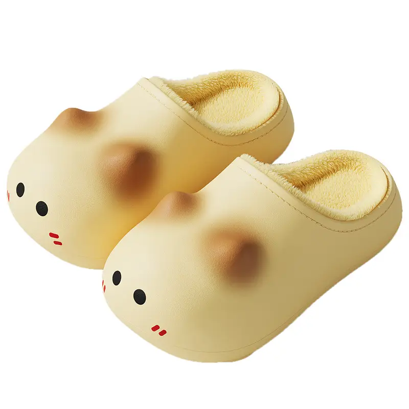 Cute Kitten Waterproof Cotton Slippers Women Winter Warm Soft Sole Non-Slip - Image 9