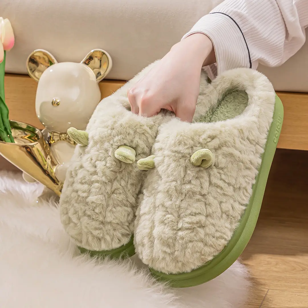 Warm Cotton Slippers for Women Autumn and Winter 2025 New Cartoon Non-Slip Thick Bottom Home Indoor Versatile Couple Furry Slippers for Men - Image 11