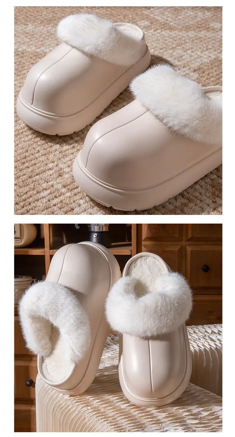 Women Waterproof Cotton Slippers Warm Thick Sole Autumn Winter — feature 10